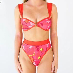93 Play Street Bridget Bikini Set - High Waisted Top L Bottom XL